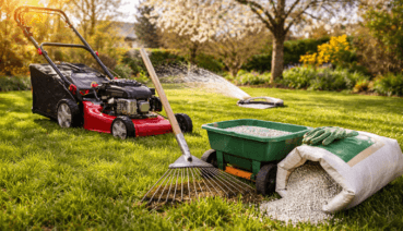 Rasen im Frühjahr richtig pflegen im Garten – Mähen, Düngen und Bewässern für dichten Rasen