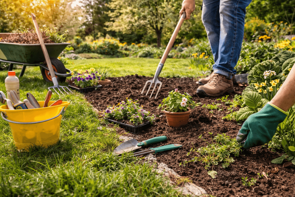 Garten im Frühjahr vorbereiten – Beete anlegen, Boden lockern und Pflanzen im Garten einsetzen